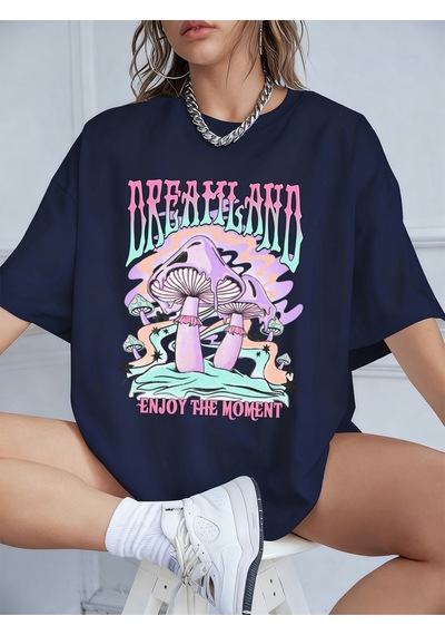 Noıssey Urban Pop Graphic Kadın Tişört Koleksiyonukod 5135 Lacivert