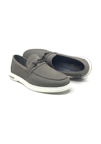 Lisan Sohes Lisans Shoes 245 %100 Hakiki Deri Erkek Günlük Ortopedik Rahat Yazlık Casual Ayakkabı Yeni Sezon 40-44 Gri Nubuk