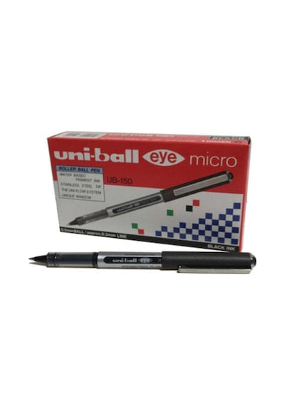 Uni - Ball 0.5mm Siyah Tükenmez Kalem Roller Ball 12'li Siyah