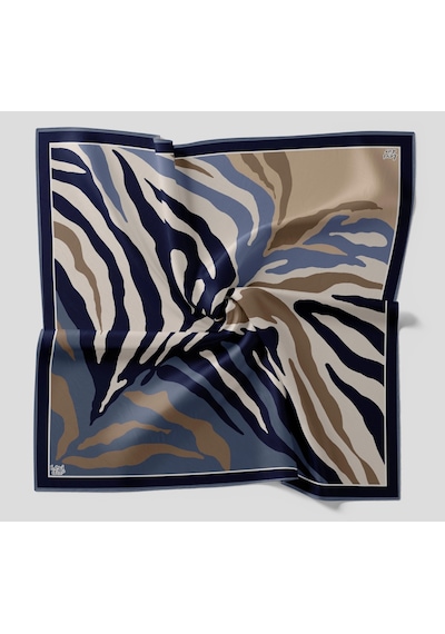 Levidor Kristal Eşarp Zebra Desen İndigo Mavi