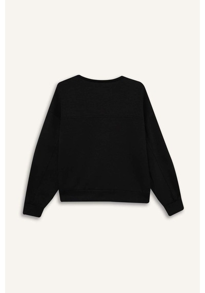 Defacto Bisiklet Yaka Modal Sweatshirt G2913ax25aubk81 Siyah