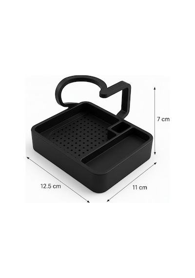 Kahve Sunum Tepsisi Çok Bölmeli Masa Üstü Organizer Kupa Fincan Standı Pla 12.5x11x7 Cm Siyah