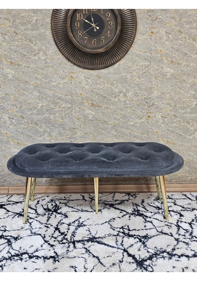 Zafir Ufo Oturak Bench - Gold Kaplama Sivriltme Ayak - Oturak - Bench - Puf - Yatak Ucu Pufu Çok Renkli