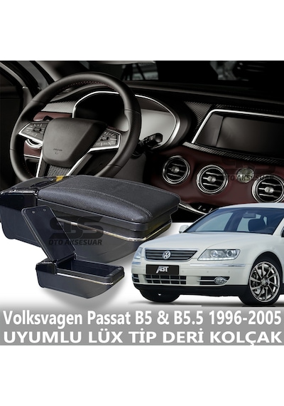 Volksvagen Passat B5 & B5.5 1996-2005 Uyumlu Premium Deri Kol Dayama Kolçak Lüx Tip