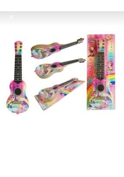 Pembe Oyuncak 6 Telli Ispanyol Gitar Unicorn My Little Pony Desenli 50 Cm.