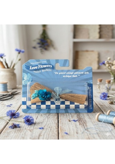 Love Flowers Mavi Huzur Mini Buket - Sınırlı Sayıda Özel Tasarım Hediyelik -