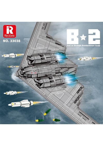 Reobrix 33038 B2 Bombardıman Uçağı Yaratıcı Yapı Blok Seti Building Blocks B2 Bomber - 1977 Parça