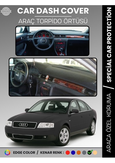 Audı A6 1997-2004 Torpido Örtüsü Ön Göğüs Koruma Torpido Koruma Araca Özel Kaymaz Kolay Montaj Siyah