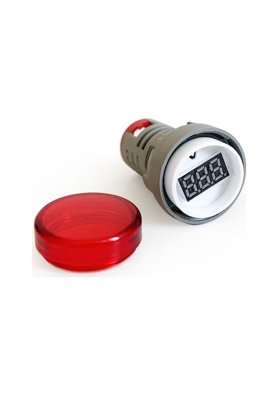 Mini Dijital Voltmetre 22mm Ac 60-500v Led Kırmızı Işık