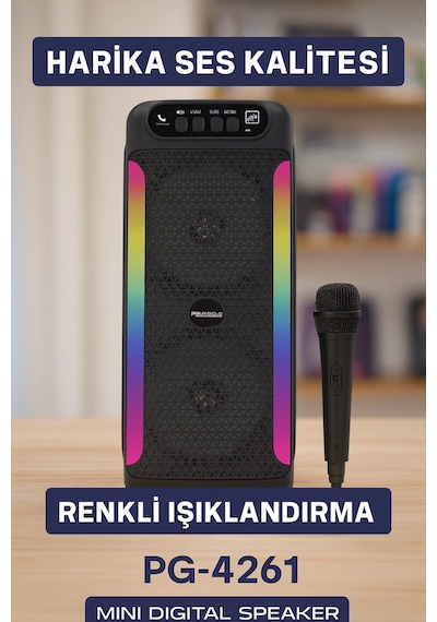 Mey İthalat Ev Ve Dış Mekan Kullanımına Uygun Rgb Işıklı Hoparlör