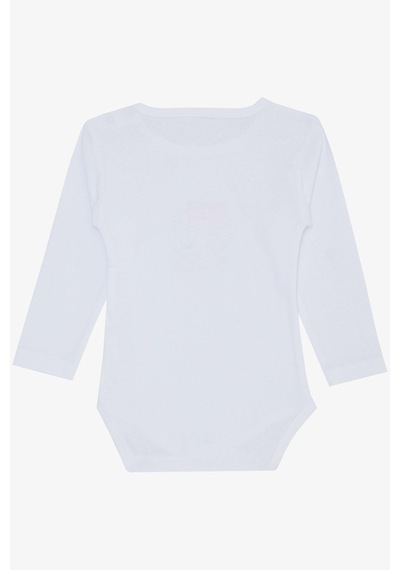 Breeze Kız Bebek Çıtçıtlı Zıbın Body Bandanalı Fil Baskılı 9 Ay-3 Yaş, Beyaz-beyaz Beyaz