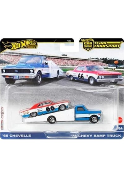 Hot Wheels Premium Hrv40 Team Transport '66 Chevelle / '72 Chevy Ramp Truck 64 Çok Renkli