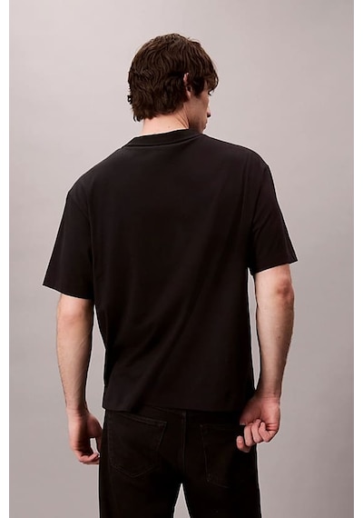 Calvin Klein Erkek Regular Fit Yazı Baskılı Pamuklu T-shirt - Siyah Black