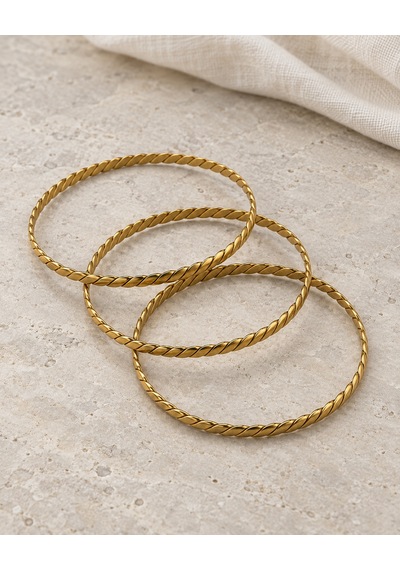Dora's Shine Trio Leaf Altın Renk Yaprak Desenli Paslanmaz Çelik 3 Lü İnce Kadın Bilezik Seti - 63 Numara - 19 - 21 Cm Renkli Dora's Shine Trio Leaf Altın Renk Yaprak Desenli Paslanmaz Çelik 3 Lü İnce Kadın Bilezik Seti - 63 Numara - 19 - 21 Cm Renkli