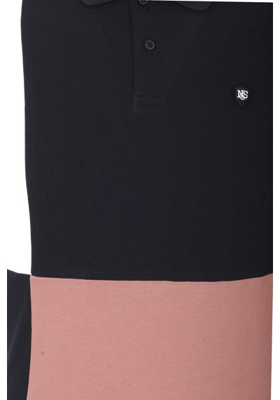 Erkek Polo Yaka Tişört Lacivert Slim Fit Ribanalı Kol Garnili T-shirt Ncs Jeans 1165-lacivert Lacivert