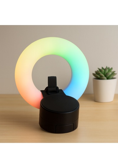 Bluetooth Mini Hoparlör Usb Şarjlı Led Işıklı Telefon Tutucu