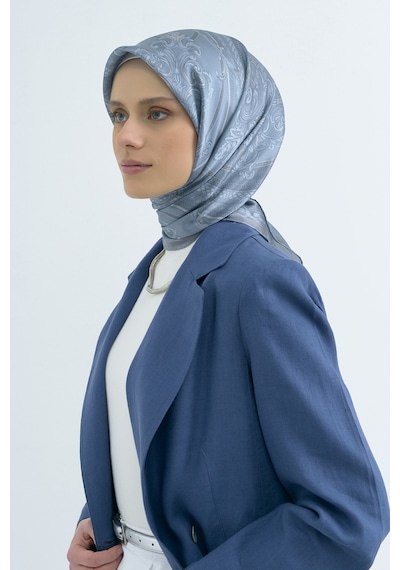 Armine Saf İpek Sura Eşarp-2026 İlkbahar-yaz- 953700d Mavi-Gri