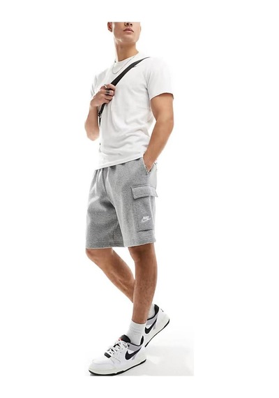Nike Sportswear Clup Cargo Short Erkek Gri Şardonlu Bol Kesim Spor Şort