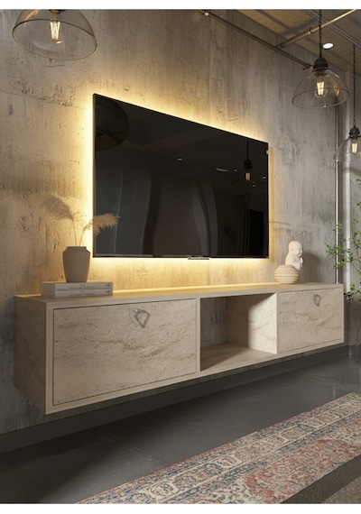 Resital Tv Ünitesi S1832-8 Traverten Traverten
