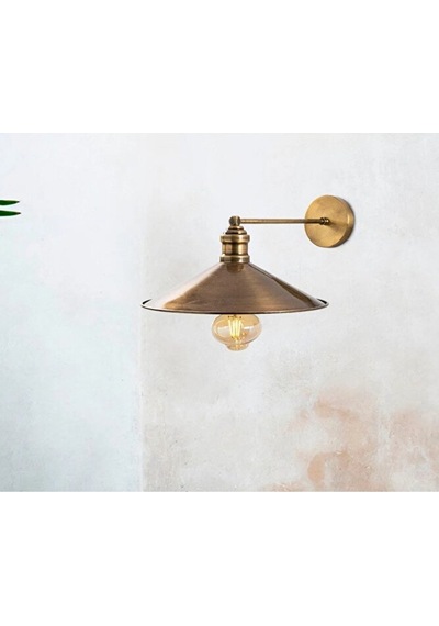 Vintage Mat Eskitme Gold Duvar Apliği Retro Rustik Metal Gövdeli Siyah