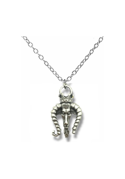 Şeytan Figürlü Gümüş Renk Unisex Kolye Gotik Ve Alternatif Takı Çok renkli