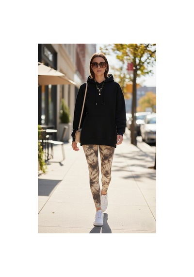 The Kadın Bol Kesim Sırttan Baskılı Oversize Hoody Sweatshirt - Modal Kışlık Kapüşonlu Siyah The Kadın Bol Kesim Sırttan Baskılı Oversize Hoody Sweatshirt - Modal Kışlık Kapüşonlu Siyah