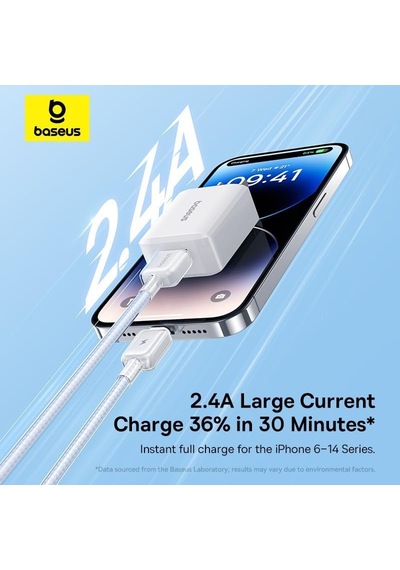 Crystal Usb-a To Lightning Hızlı Şarj Kablosu 2.4a, 1m, İphone Ve İpad Uyumlu, 480mbps Veri Aktarımı, Örgülü Dayanıklı Kablo, Beyaz
