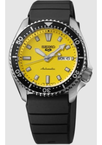 Seiko5 Sports Skx Redux - Ki-iro Yellow Srpl87k1 Otomatik Erkek Kol Saati Metalik Gri