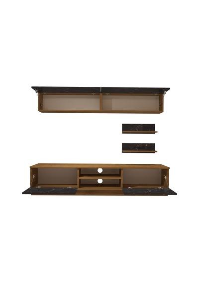 Decoraktiv Eko 5b Mdf Dvd Tv Ünitesi Tv Sehpası Pera - Siyah Mermer