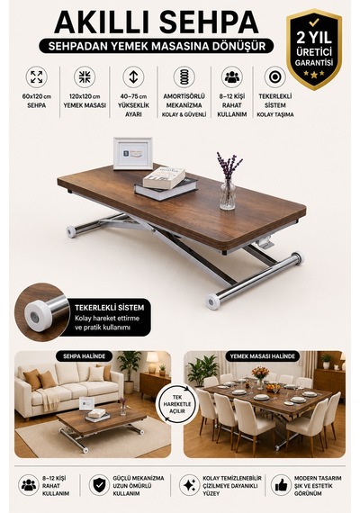 Home Üst Tabla Mdf Barok Ceviz Oval Köşe Alt Krom