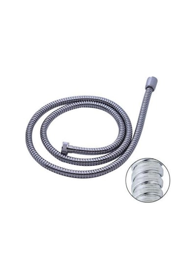 Kopmaz Kırılmaz Spiral Banyo Duş Hortumu 150 Cm. Gümüş