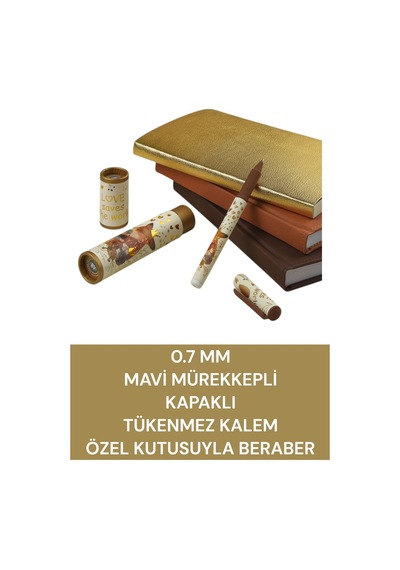 0.7 Mm Mavi Mürekkepli Kapaklı Tükenmez Kalem Özel Kutusuyla Beraber Hayvanlar-3