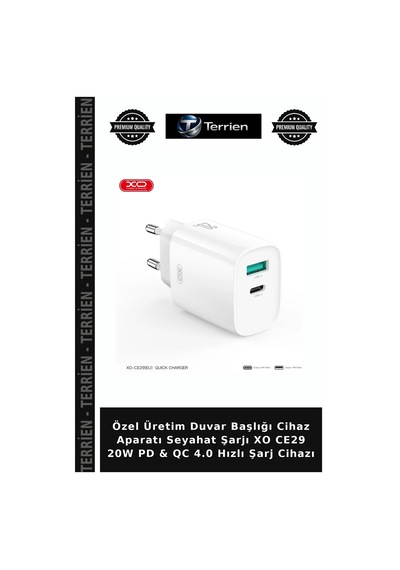Özel Üretim Duvar Başlığı Cihaz Aparatı Seyahat Şarjı Xo Ce29 20w Pd & Qc 4.0 Hızlı Şarj Cihazı