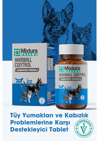 Mixtura Pharma Hairball Control Kedi Ve Köpek Tüy Yumağı Oluşumu Ve Kabızlığı Önleyici Tablet