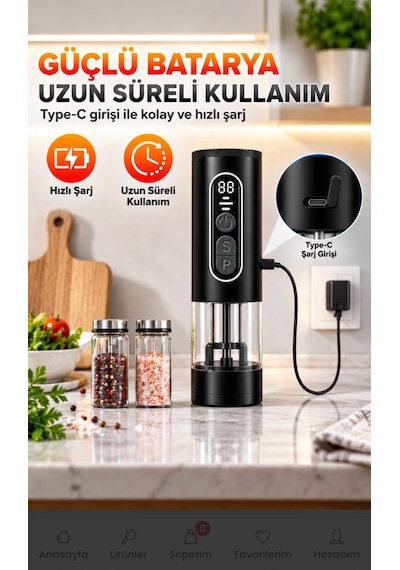 Filizshop Auhma Ahb-15 Akıllı Led Ekranlı Şarjlı Otomatik Tuz Karabiber Öğütücü 3 Hız Ayarlı Seramik Bıçaklı Gümüş - Siyah Filizshop Auhma Ahb-15 Akıllı Led Ekranlı Şarjlı Otomatik Tuz Karabiber Öğütücü 3 Hız Ayarlı Seramik Bıçaklı Gümüş - Siyah