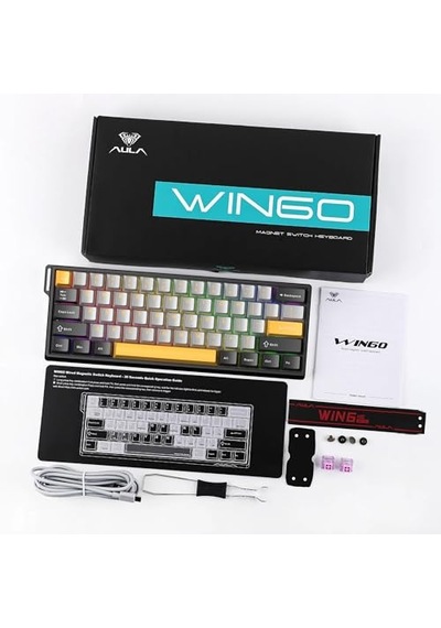 Wın60 He Max Manyetik Klavye Kablolu Oyun Amaçlı Trigger Wing Chun Switch 8000hz
