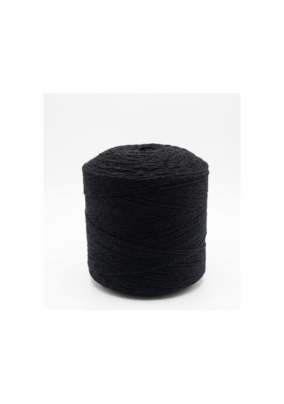 1 Kg Pamuklu El Örgü İpi Runner İpi- Amigurumi Koton İp Punch İpi Motif Siyah Renk