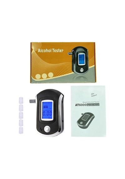 Yeni At6000 Dijital Nefes Alkol Test Cihazı Mini Profesyonel Darbe Tipi Alkol With Box Rusya Federasyonu Rusya Federasyonu