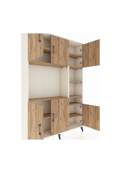 Arges Dolap 10 Raflı 6 Kapaklı 132x30x195 Aytaşı-çam/çam Aytaşı