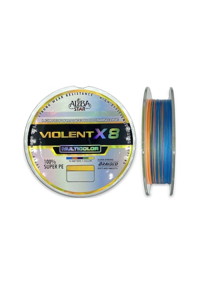 Albastar Violent 8x Pe Olta Misinası Multıcolor - 0.21mm - 300mt - 19.60kg