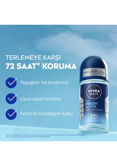 Nıvea Men Fresh Active Roll-on 50 Ml X 5 Adet
