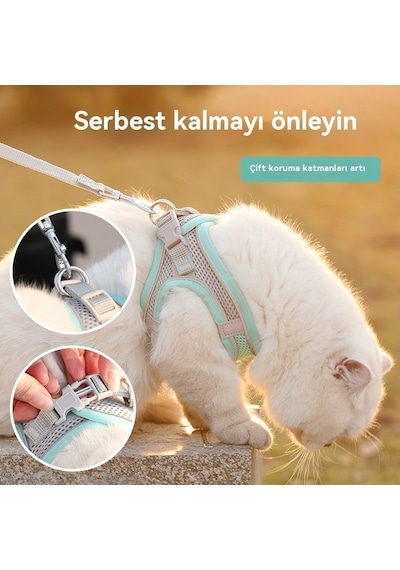 Soulader Kediler İçin Sağlam Gezdirme Tasma İpi, Evcil Hayvan Gezdirme Kayışı, Güvenli Kedi Tasması