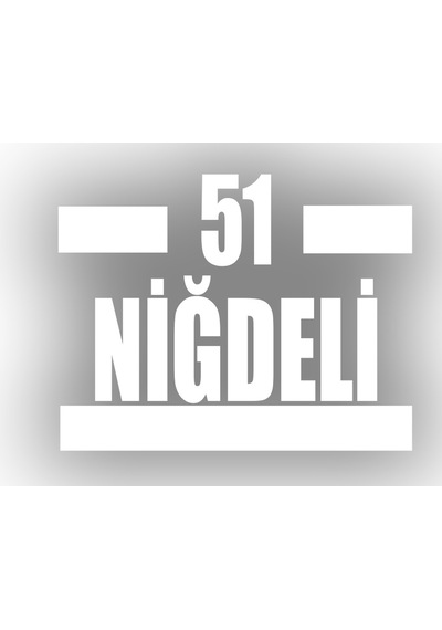 51 Niğdeli Araba Sticker 17x17 Cm Beyaz