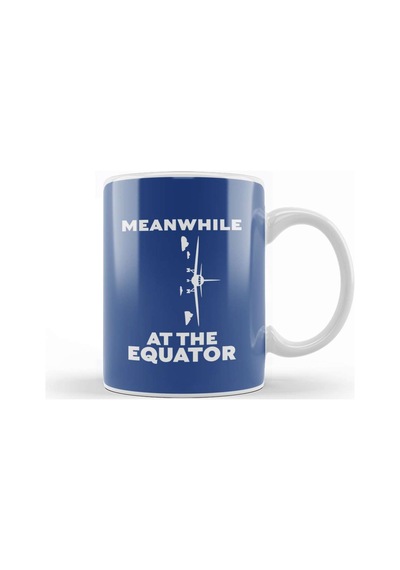 Meanwhile At The Equator Flat Earth Kupa Bardak Porselen Karışık