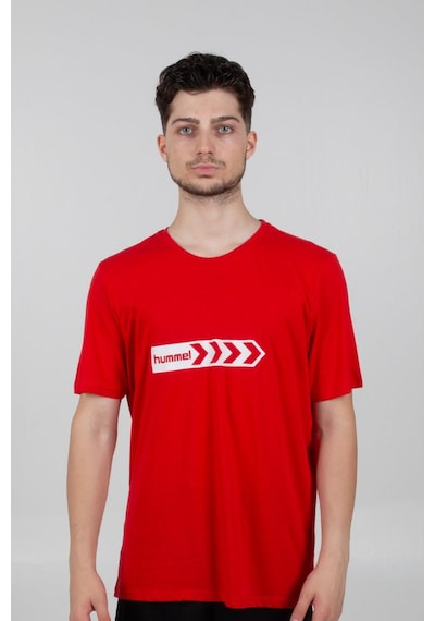 Hummel Armin Pamuklu Antrenman Tişört Kırmızı Baskılı