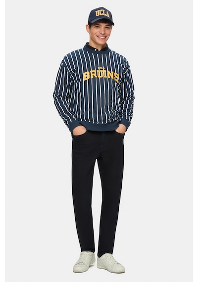 Ucla Nelly Lacivert Bisiklet Yaka Baskılı Oversize Fit Erkek Sweatshirt Lacivert