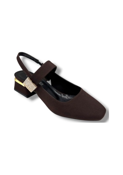 Defne 796-26 Süet Taşlı Fashion Toka Kısa Kare Topuk Arkası Açık Kadın Ayakkabı Kahverengi Defne 796-26 Süet Taşlı Fashion Toka Kısa Kare Topuk Arkası Açık Kadın Ayakkabı Kahverengi