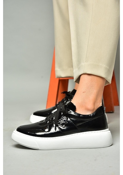 Fox Shoes S274048308 Siyah Rugan Spor Ayakkabı Sneakers Siyah