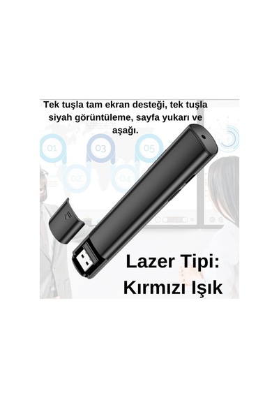Polham 100 M Mesafeli Şarjlı Kırmızı Lazerli Sunum Kumandası