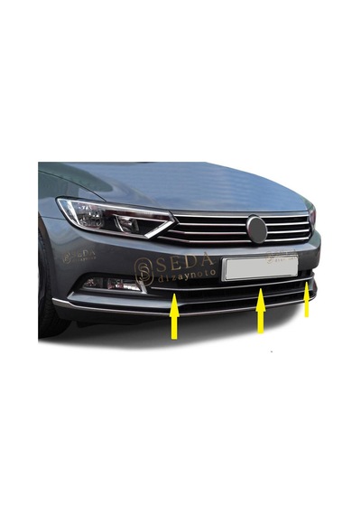 Vw Passat B8 Sd 2015 2019 Ön Tampon Alt Çıtası 3 Prç.p. Çelik